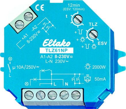 Eltako Treppenlicht-Zeitschalter 230V+UC. 1 Schlieer nicht potenzialfrei 10A/250VAC