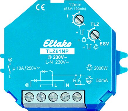 Eltako Treppenlicht-Zeitschalter 230V. 1 Schlieer nicht potenzialfrei 10A/250V AC