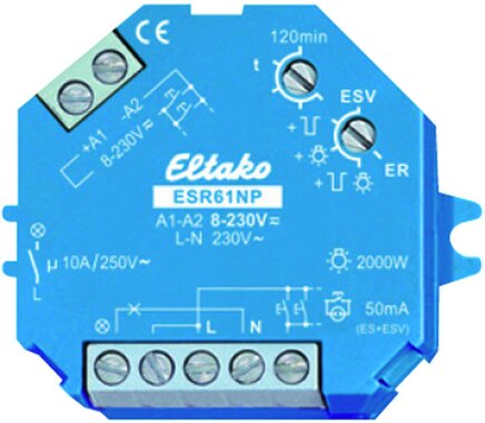 Eltako Stromstoß-Schaltrelais 230V+UC. 1 Schließer nicht potenzialfrei 10A/250VAC