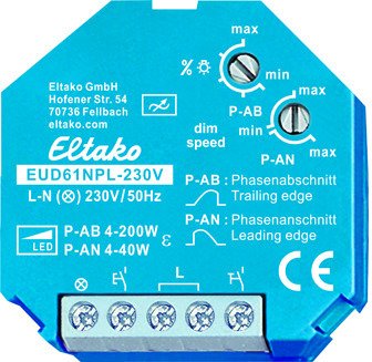 Eltako Universal-Dimmschalter ohne N-Anschluss, speziell für LED