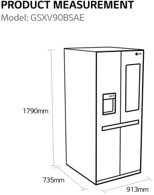 LG GSXV90BSAE Side by Side Kühlschrank B-Ware LG GSXV90BSAE Side by Side Kühlschrank B-Ware
