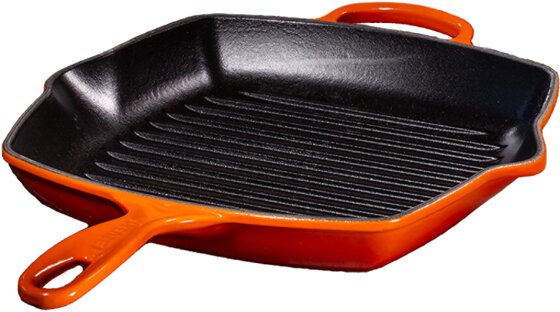 Le Creuset Pfanne quadratisch, ofenrot