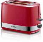 Bosch TAT6A514 Toaster Rot mit Brtchenaufsatz und Krmelschublade