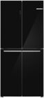 Bosch Serie 4 French Door Side by Side mit Glasfront, Schwarz, KMC85LBEA 