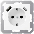 Jung A1520-15CAWWM SCHUKO-Steckdose mit USB