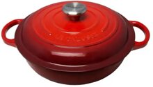 Le Creuset  Gourmet-Profitopf rund 30 cm kirschrot, Emaille hell