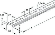 Niedax 2933/2 GL TRAGSCHIENE GELOCHT, 2M