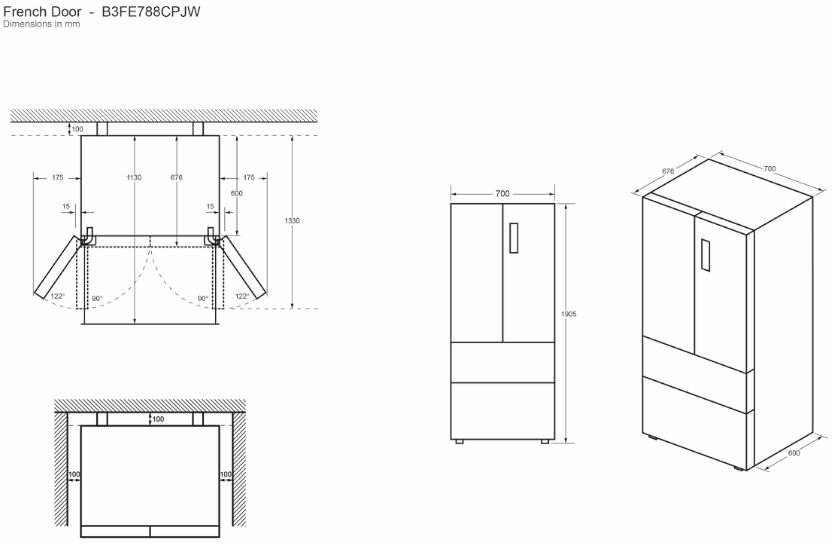 Haier B3FE788CPJW Multi Door Side by Side » tecedo.de